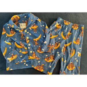 Nick &‎ Nora Sleepwear Sock Monkey Banana Pajamas Size 12 Months